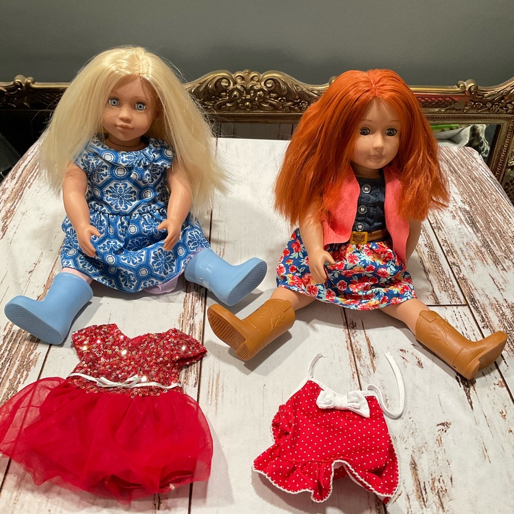 TWO‎ OUR GENERATION DOLLS WITH EXTRA CLOTHES